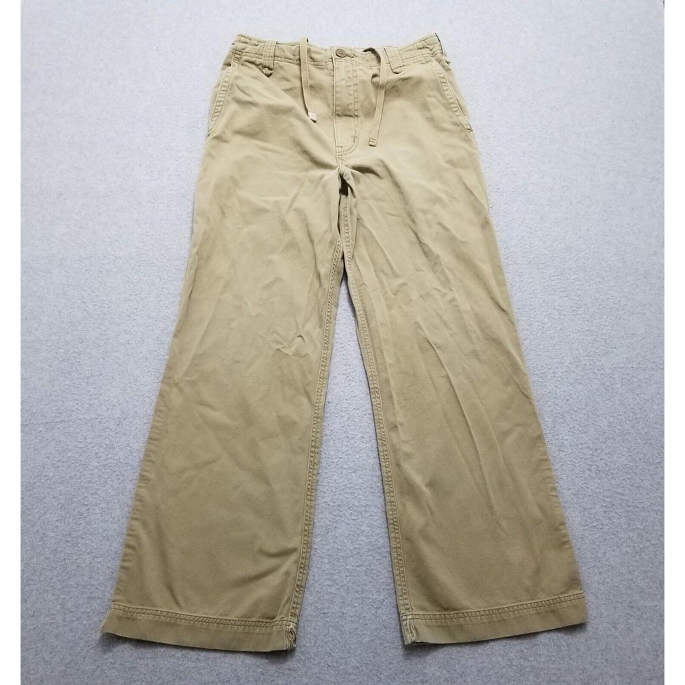Abercrombie & Fitch Pants Womens 16 Beige Pockets Flared Casual 31x29